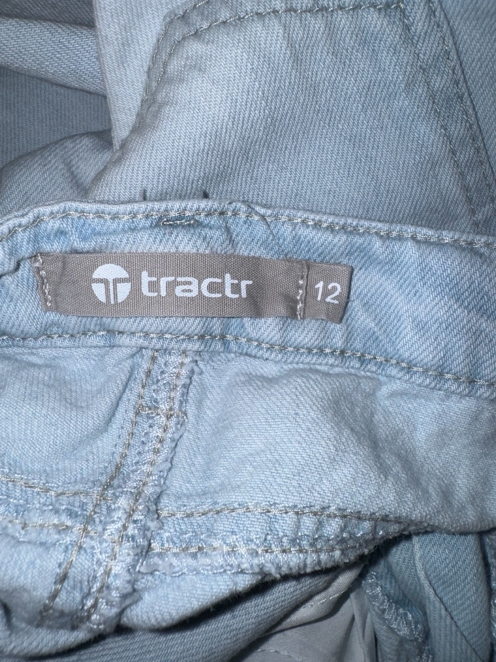 Tractr Girls Wide Leg Light Wash Patchwork Jeans Size 12 - Picture 7 of 8